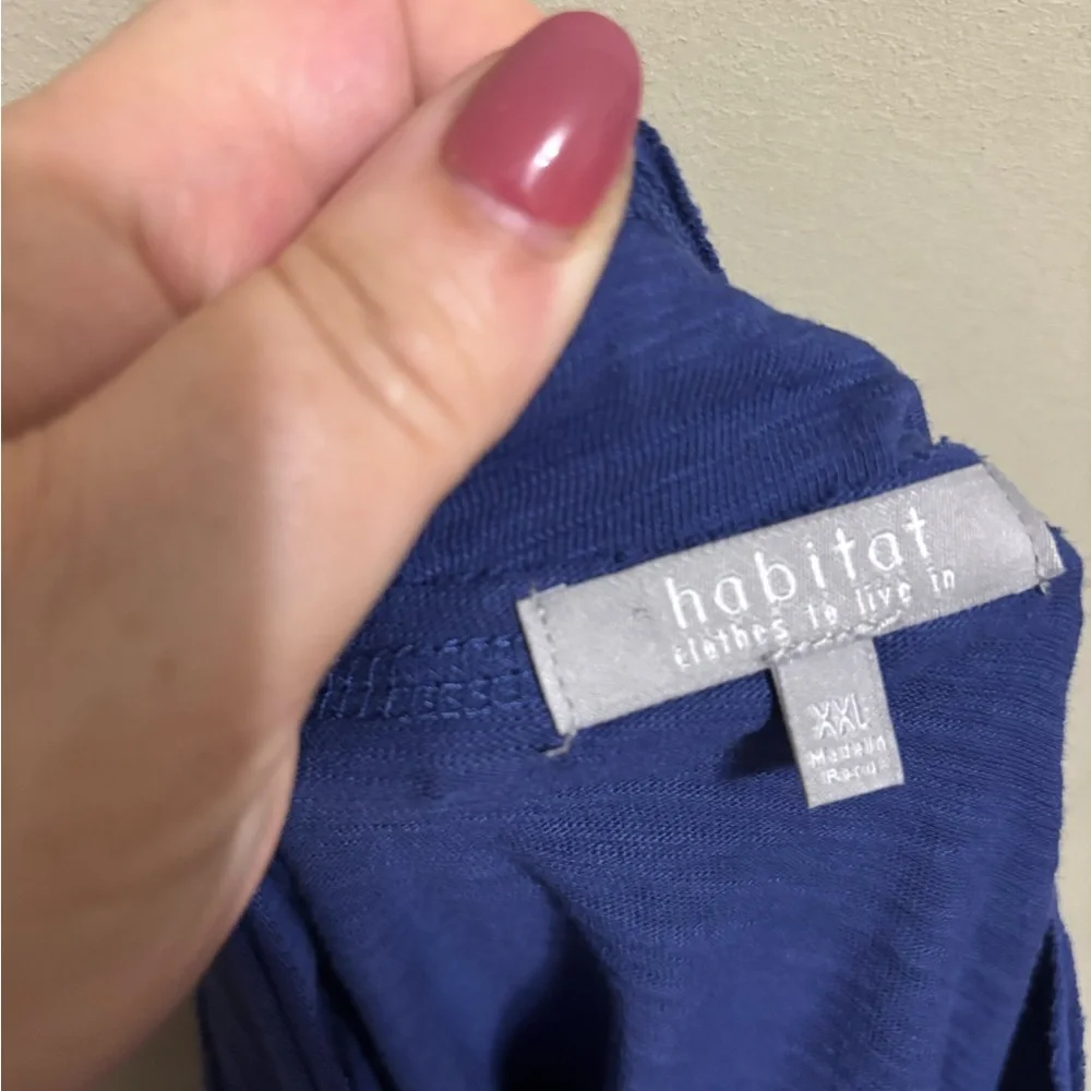 New Habitat Sz XXL blue button front top - Picture 6 of 7